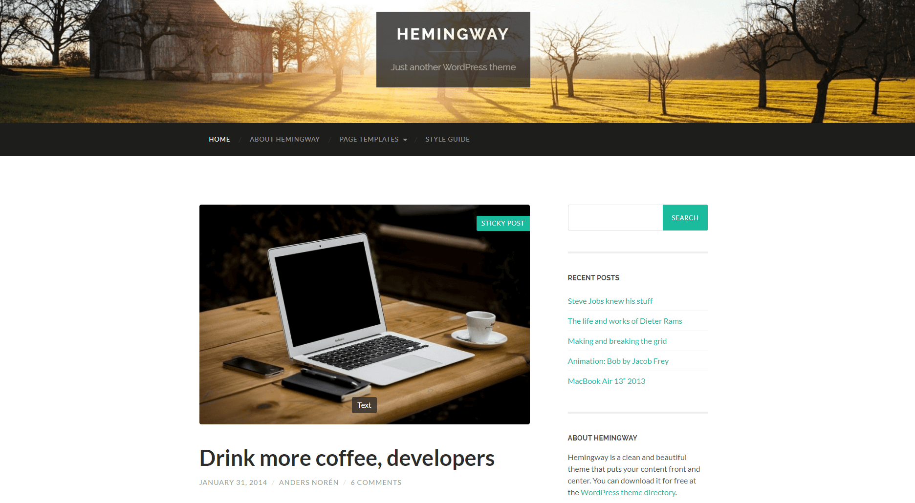 HemingWay Free WordPress Theme